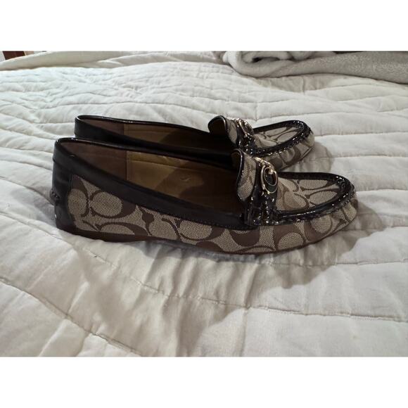Coach Fortunata loafers brown gold hardware sz 8 - Picture 3 of 7